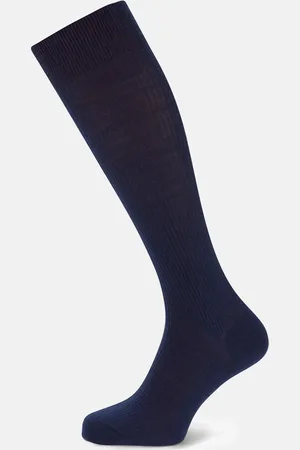 Turnbull & Asser Midnight Blue Long Merino Wool Socks