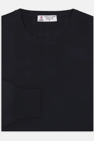 Turnbull & Asser Indigo Crew Neck Merino Wool Jumper