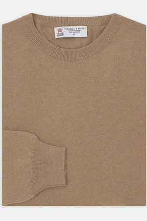 Turnbull & Asser Natural Crew Neck Cashmere Jumper