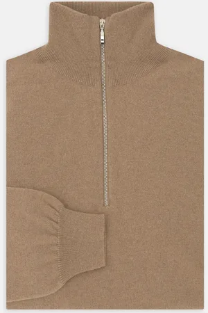 Turnbull & Asser Natural Half-Zip Cashmere Jumper