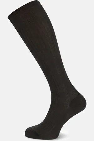 Turnbull & Asser Charcoal Long Cotton Socks