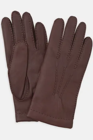 Turnbull & Asser Brown Hairsheep Leather Gloves