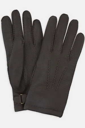 Turnbull & Asser Dark Brown Kirkdale Leather Gloves