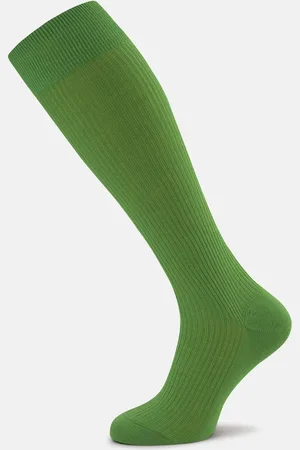 Turnbull & Asser Green Long Merino Wool Socks