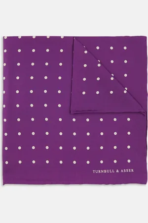 Turnbull & Asser Purple Spot Silk Pocket Square