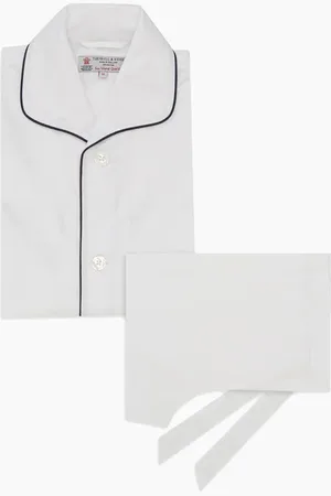 Turnbull & Asser White Sea Island Cotton Pyjama Set