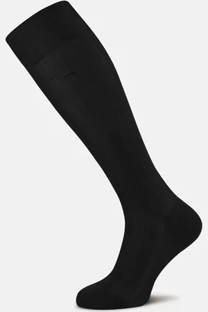 Turnbull & Asser Black Long Silk Socks