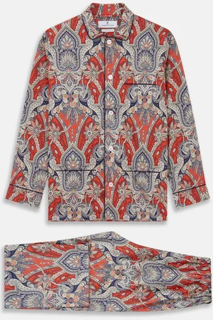 Turnbull & Asser Red Baroque Silk-Blend Hyde Pyjama Set