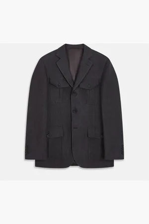 Turnbull & Asser Charcoal Linen Safari Byron Jacket