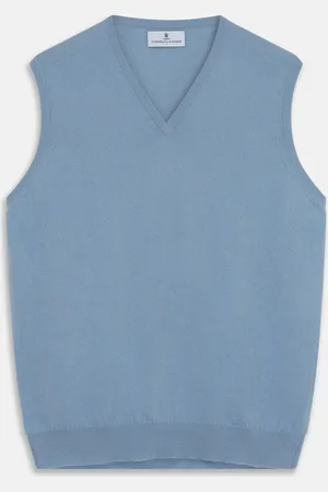 Turnbull & Asser Pale Blue Cashmere Ifor Slipover