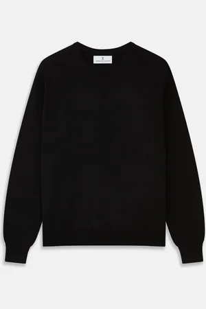 Turnbull & Asser Black Crew Neck Cashmere Jumper