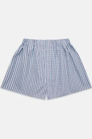 Turnbull & Asser Blue and White Check Cotton Godfrey Boxers