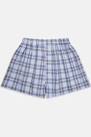 Turnbull & Asser Pale Blue and Yellow Multi Check Cotton Godfrey Boxers