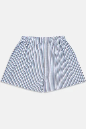 Turnbull & Asser Blue and White Stripe Cotton Godfrey Boxers