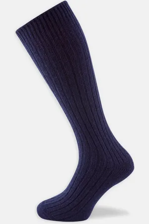 Turnbull & Asser Navy 3/4 Length Cashmere Socks