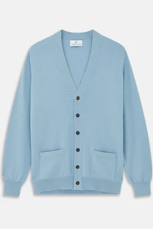 Turnbull & Asser Pale Blue Cashmere Lachlan Cardigan