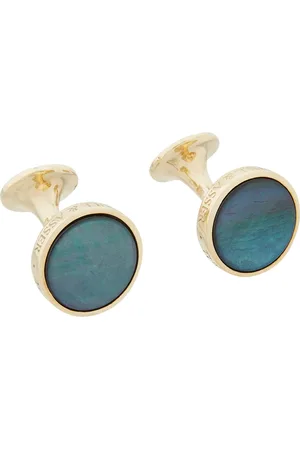 Turnbull & Asser Gold and Navy Mother of Pearl Cufflinks