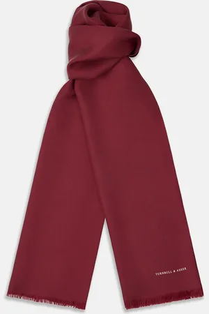 Turnbull & Asser Plain Wine Silk Scarf