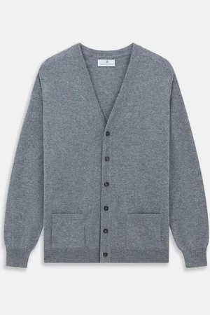 Turnbull & Asser Louis Flannel Grey Cashmere Cardigan