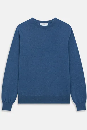 Turnbull & Asser Blue Crew Neck Cashmere Jumper