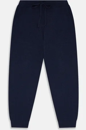 Turnbull & Asser Navy Cashmere Knitted Lounge Pyjama Trouser