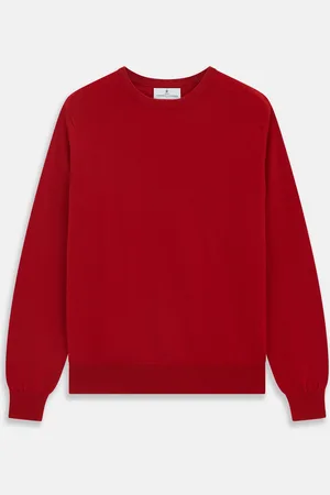Turnbull & Asser Deep Red Crew Neck Cashmere Jumper