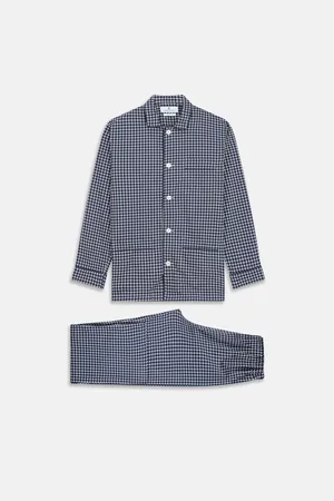 Turnbull & Asser Navy Motif Silk-Blend Hyde Pyjama Set