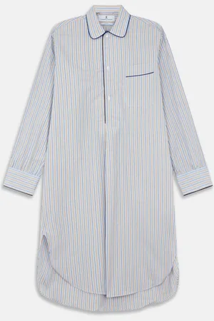 Turnbull & Asser Blue, Orange and Navy Stripe Nightshirt