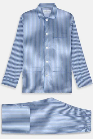Turnbull & Asser Blue Multi Cotton Hyde Pyjama Set