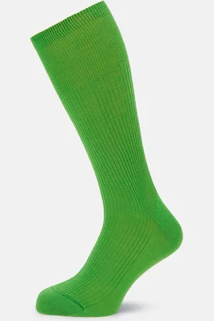 Turnbull & Asser Bright Green Mid-Length Merino Socks