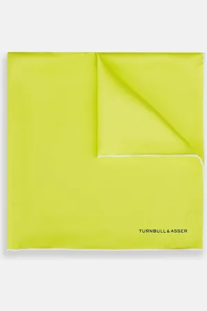 Turnbull & Asser Canary Yellow Piped Silk Pocket Square