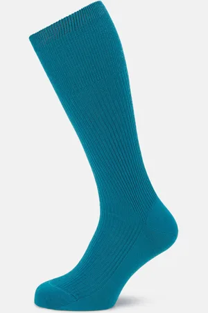 Turnbull & Asser Turquoise Mid-Length Merino Socks