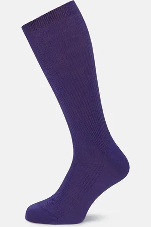 Turnbull & Asser Violet Mid-Length Merino Socks