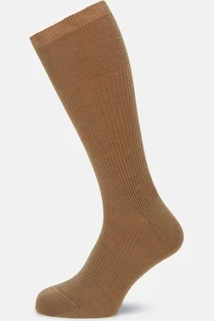 Turnbull & Asser Camel Mid-Length Merino Socks