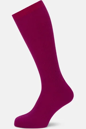 Turnbull & Asser Magenta Mid-Length Merino Socks