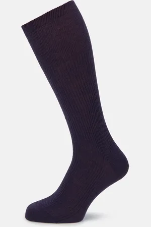 Turnbull & Asser Dark Purple Mid-Length Merino Socks