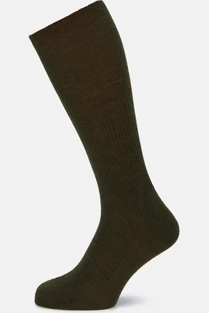 Turnbull & Asser Moss Green Mid-Length Merino Socks
