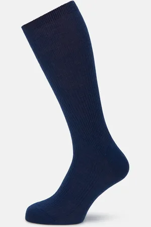 Turnbull & Asser Navy Mid-Length Merino Socks