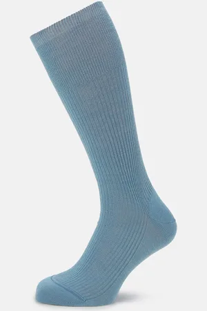 Turnbull & Asser Pale Blue Mid-Length Merino Socks