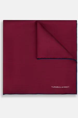 Turnbull & Asser Mauve Piped Silk Pocket Square
