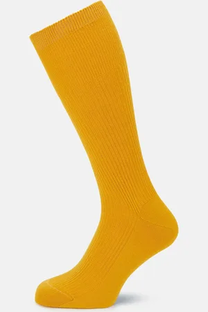 Turnbull & Asser Yellow Mid-Length Merino Socks