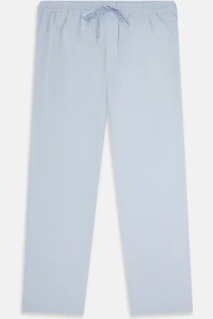 Turnbull & Asser Pale Blue Micro Check Pyjama Trousers