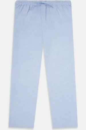 Turnbull & Asser Pale Blue Linen Pyjama Trousers