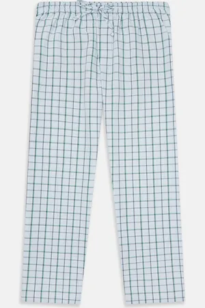 Turnbull & Asser Blue and Green Tattersall Check Pyjama Trousers