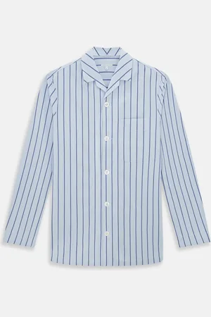 Turnbull & Asser Blue Track Stripe Pyjama Shirt
