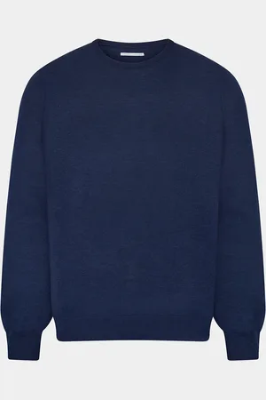 Turnbull & Asser Navy Merino Round Neck Jumper