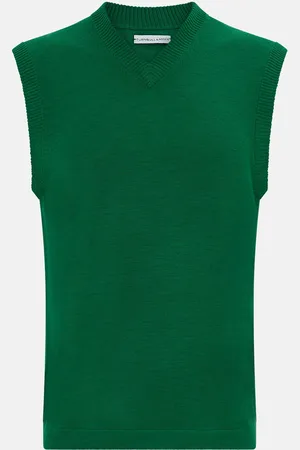 Turnbull & Asser Hunter Green Fine Merino V-Neck Vest