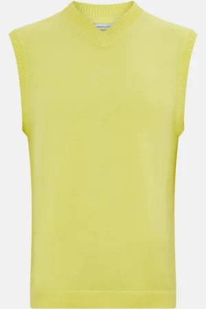 Turnbull & Asser Bright Yellow Fine Merino V-Neck Vest