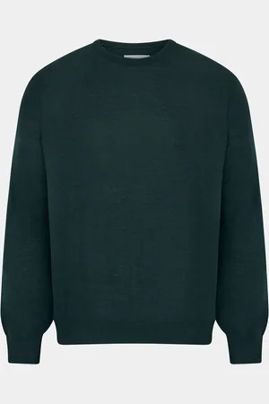 Turnbull & Asser Forest Green Fine Merino Round Neck Jumper