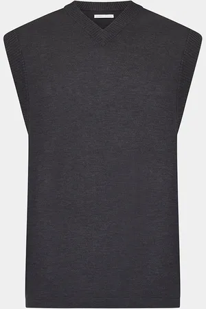 Turnbull & Asser Brown Fine Merino V-Neck Vest